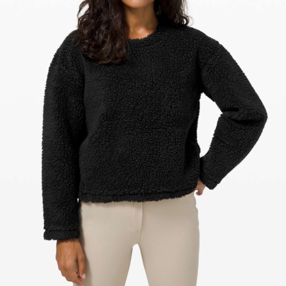 Lululemon Wool Whenever Crew Black SIZE 8